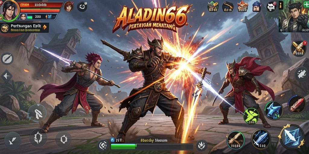 Gameplay seru dan dinamis di ALADIN66 dengan pertarungan yang menggugah semangat.