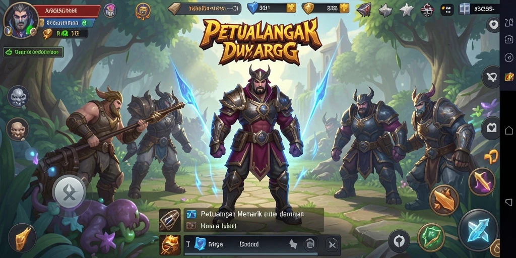 Screenshot menunjukkan momen epic dari gameplay ARPG ASG55.