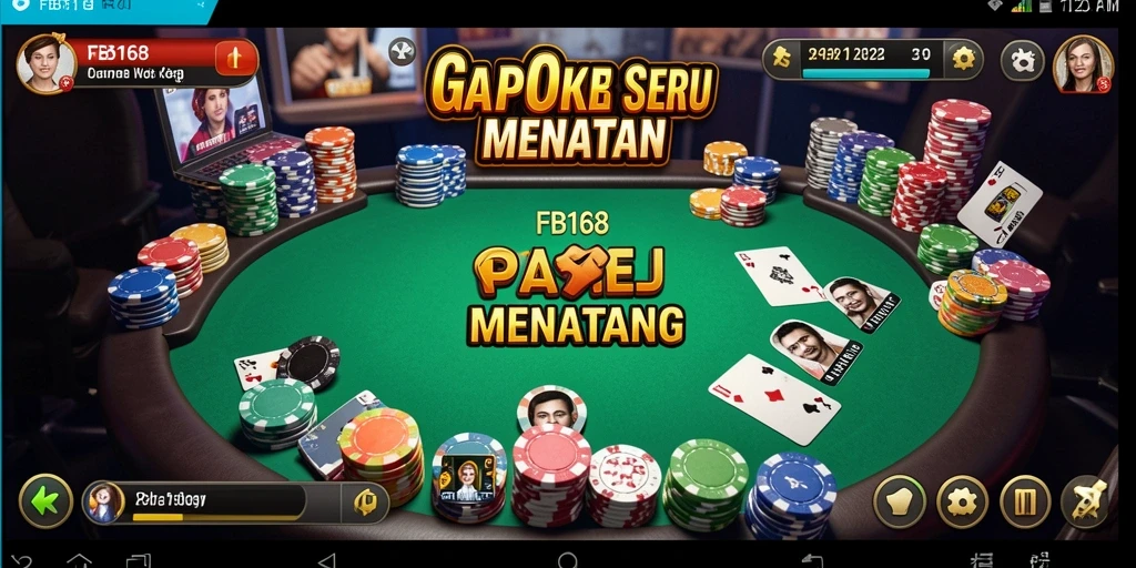 Tampilan gameplay Poker yang menegangkan dan interaktif di FB168.