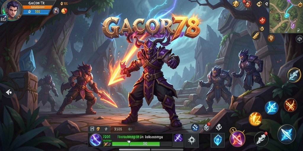 Tampilan utama GACOR78 menampilkan aksi seru dalam permainan MMORPG.