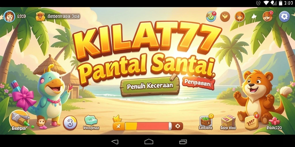 Tampilan gameplay KILAT77 yang penuh warna dan menyenangkan.