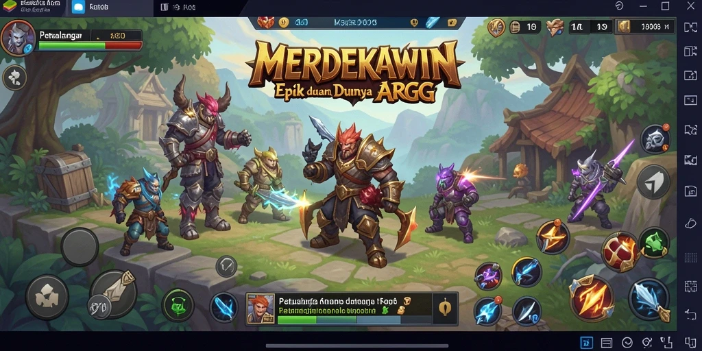Tampilan gameplay seru dari MERDEKAWIN di dunia ARPG.