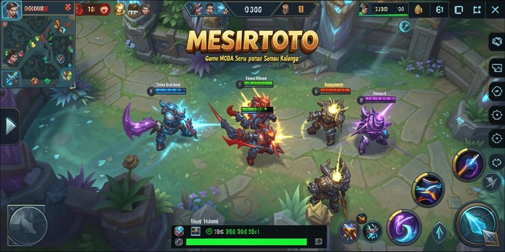 Gameplay menegangkan di arena pertempuran MOBA.