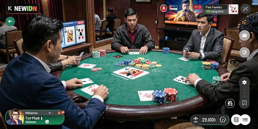 Tampilan permainan Poker yang menegangkan di NEWIDN
