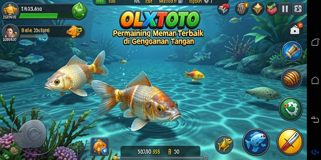 Tampilan menarik dari gameplay OLXTOTO saat menangkap ikan di laut.