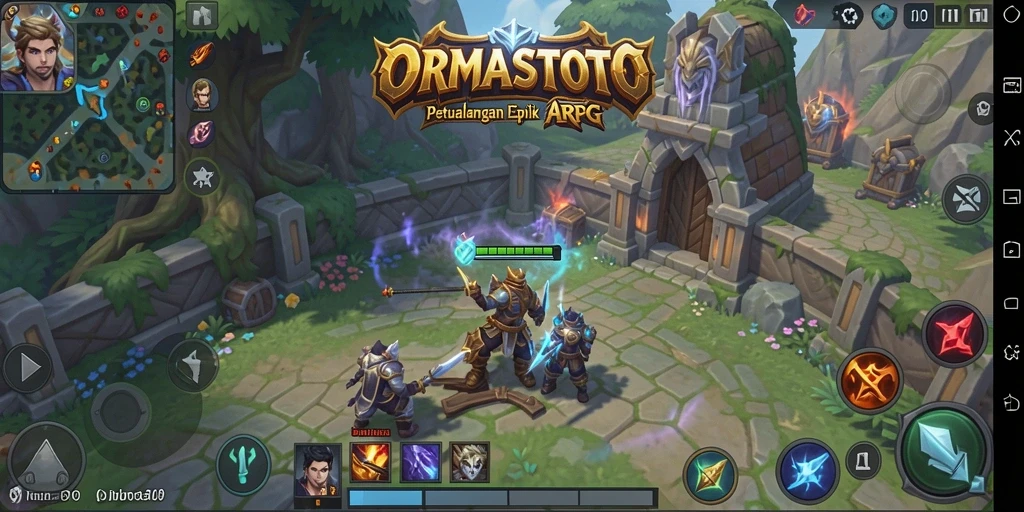 Gameplay seru ORMASTOTO dengan pertarungan epik.