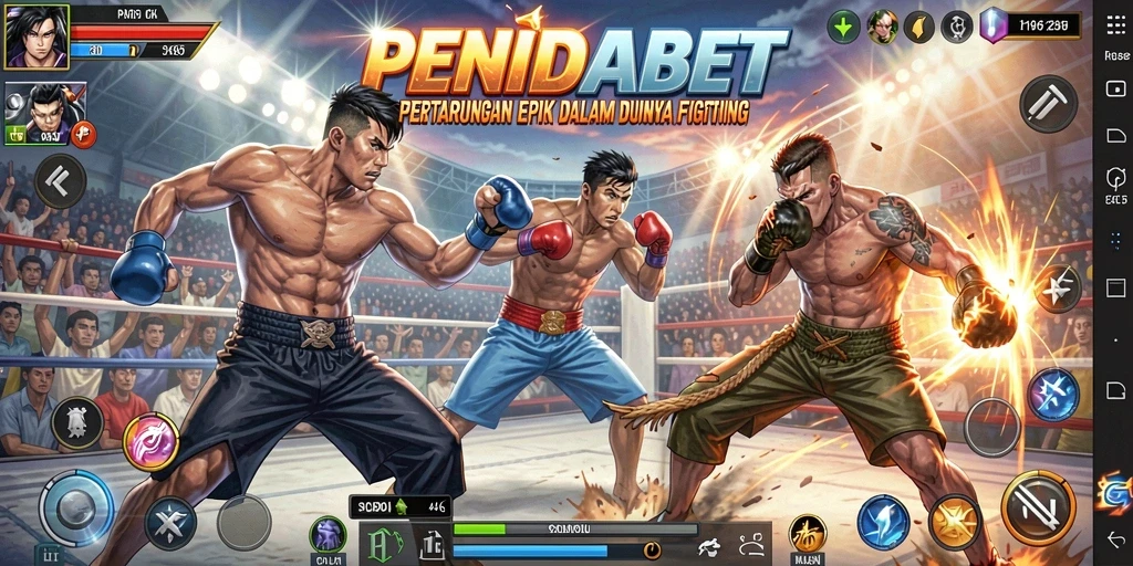 Screenshot gameplay PENIDABET menampilkan aksi pertarungan yang intens.