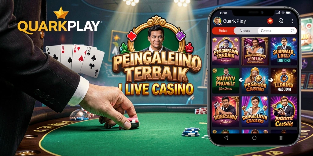 Tampilan langsung dealer di aplikasi QUARKPLAY yang menegangkan.
