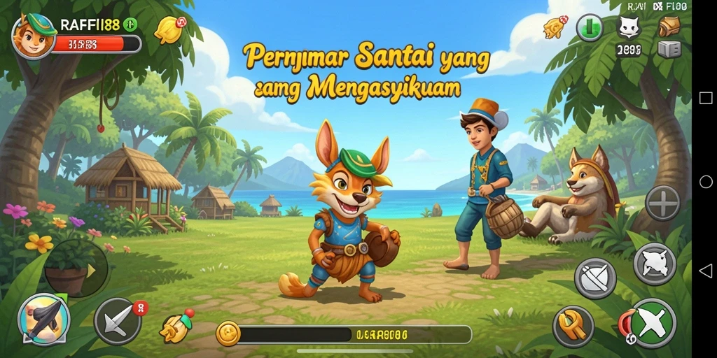 Tampilan gameplay <strong>RAFI88</strong> yang ceria dan memikat.