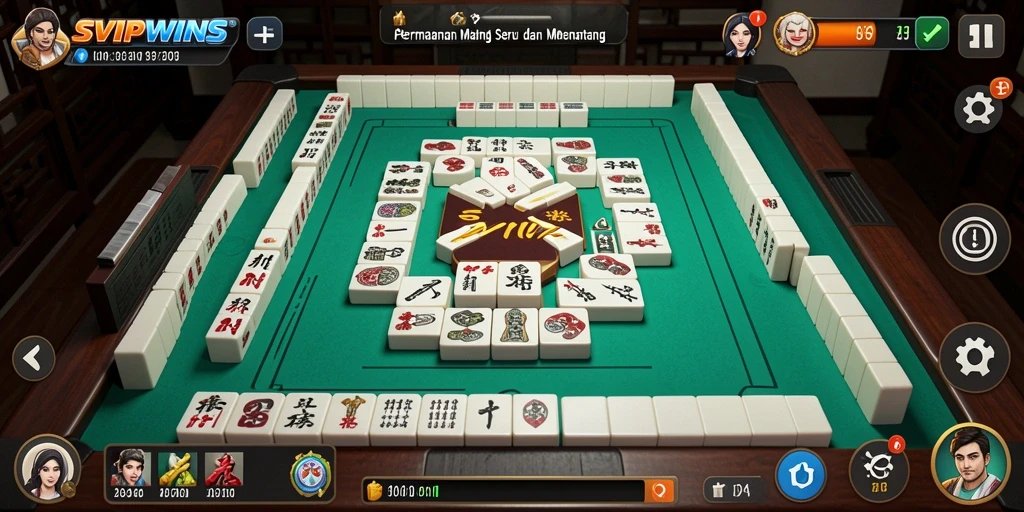 Screenshot gameplay SVIPWINS menampilkan aksi seru Mahjong.
