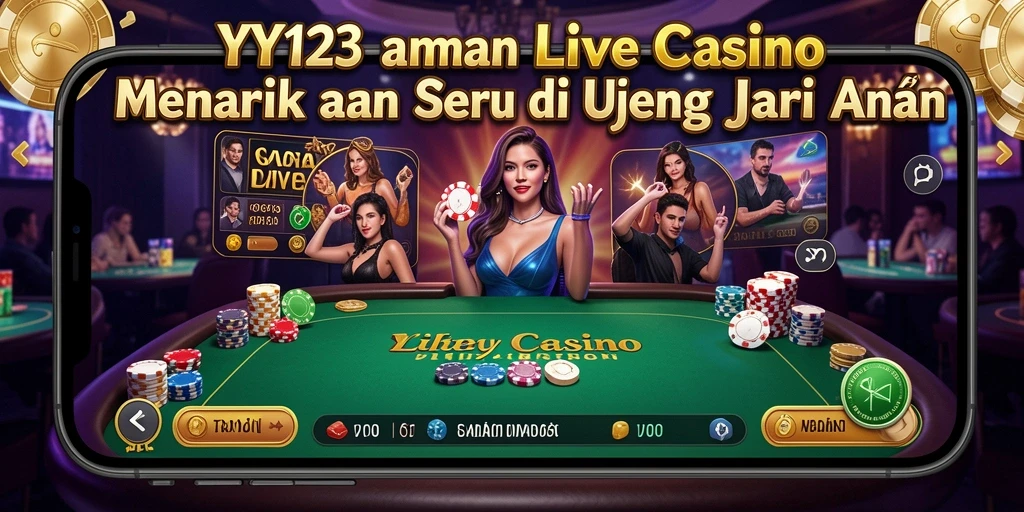 Screenshot utama YY123 menampilkan gameplay Live Casino yang mendebarkan.